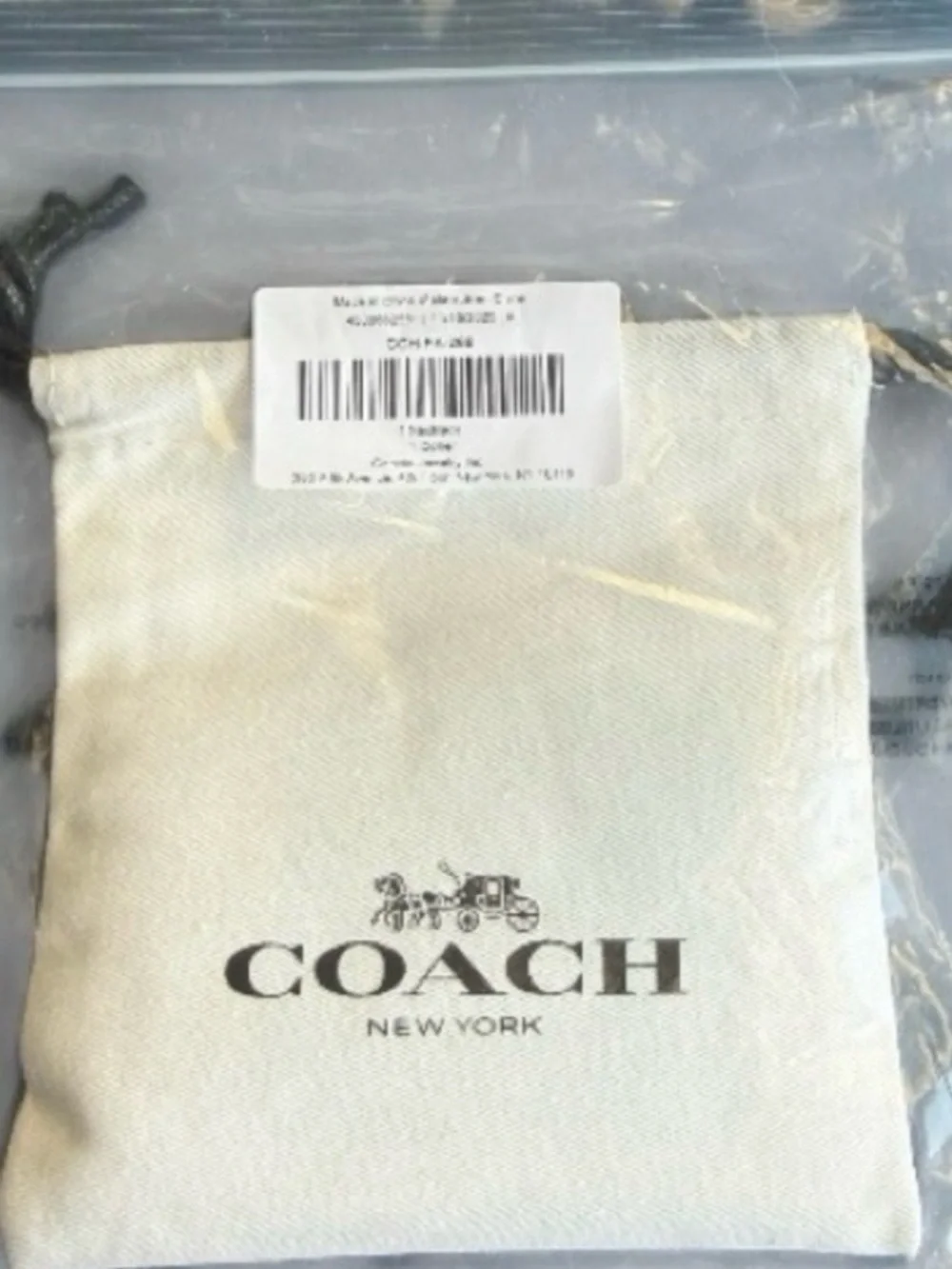 COACH Gold Tone Adjustable Chain Necklace Heart Engraved Monogram Pendant NWT